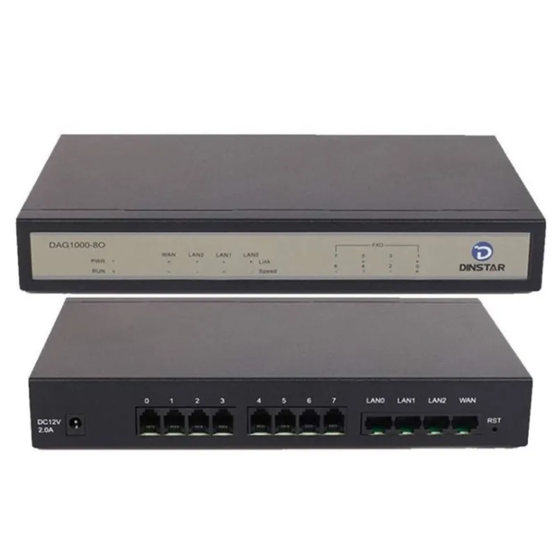 VoIP Gateway 8 fxo Dinstar DAG1000-8O 1 Wan 3 LAN