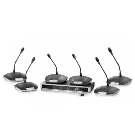 Microfoni per videoconferenza e sala consiliare con 6 basi Bosch CCS1000D