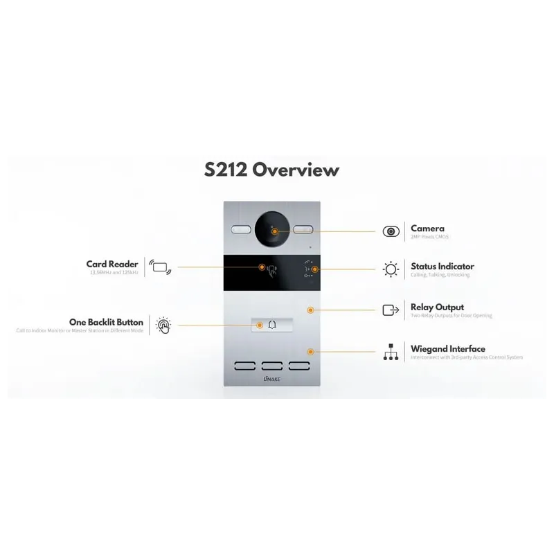  Dnake S212 videocitofono IP in kit con display e APP