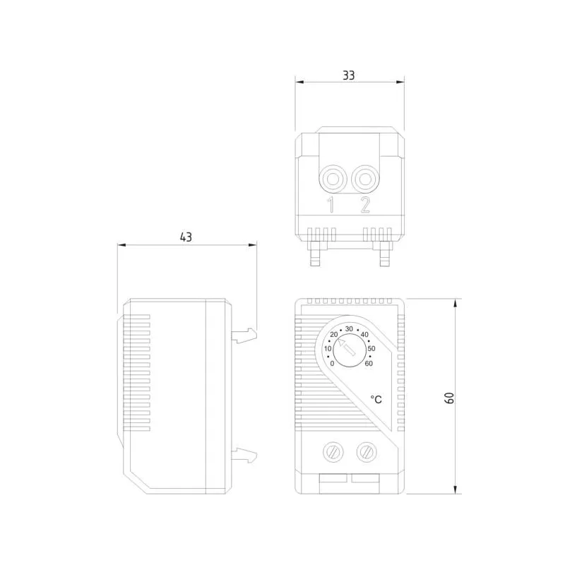 Termostato per Armadi e Rack montaggio a clip  