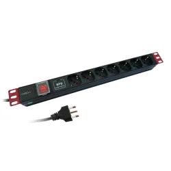 Multipresa da Rack 19'' 7 Posti con limitatore da sovratensioni   