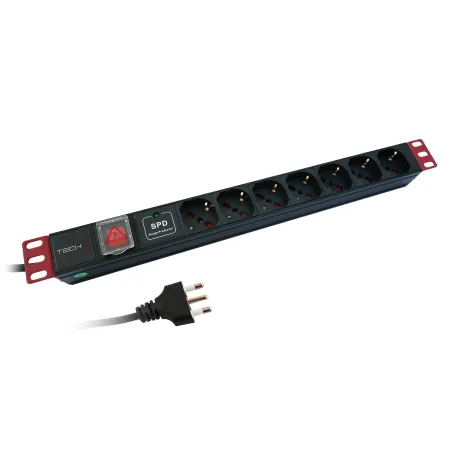 Multipresa da Rack 19'' 7 Posti con limitatore da sovratensioni   