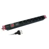 Multipresa da Rack 19'' 7 Posti con limitatore da sovratensioni   