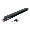 Multipresa 8 Posti da Rack 19'' con Misuratore Voltaggio e Amperaggio Spina Italiana 1U