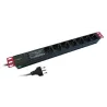 Multipresa 7 Posti da Rack 19'' con Filtro di Protezione 3 LED Spina Italiana 1U