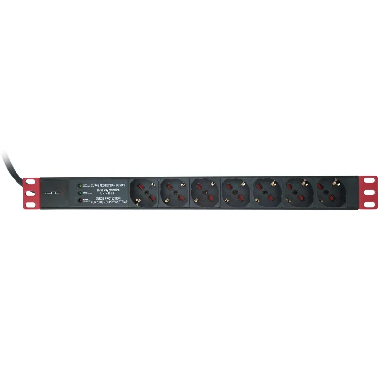 Multipresa 7 Posti da Rack 19'' con Filtro di Protezione 3 LED Spina Italiana 1U