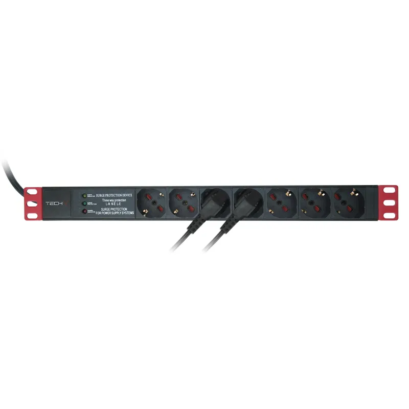 Multipresa 7 Posti da Rack 19'' con Filtro di Protezione 3 LED Spina Italiana 1U