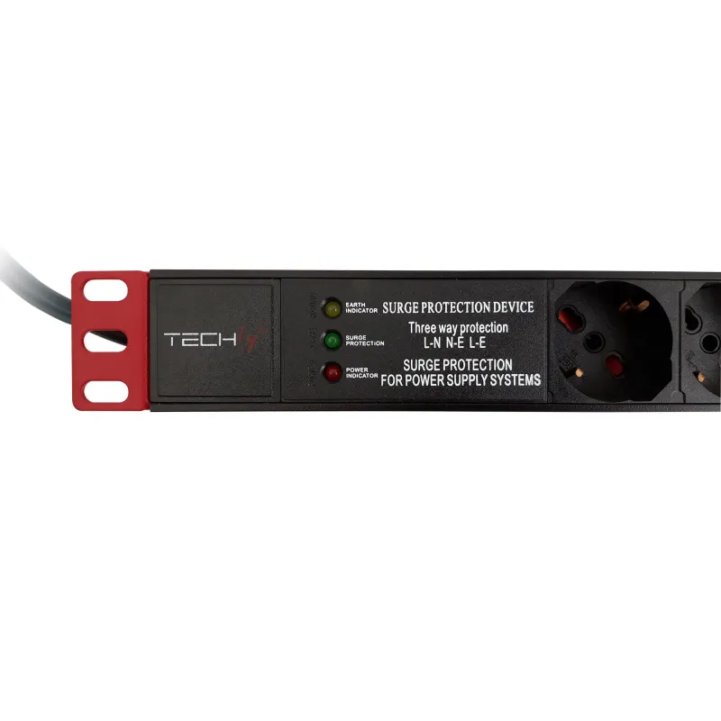 Multipresa 7 Posti da Rack 19'' con Filtro di Protezione 3 LED Spina Italiana 1U