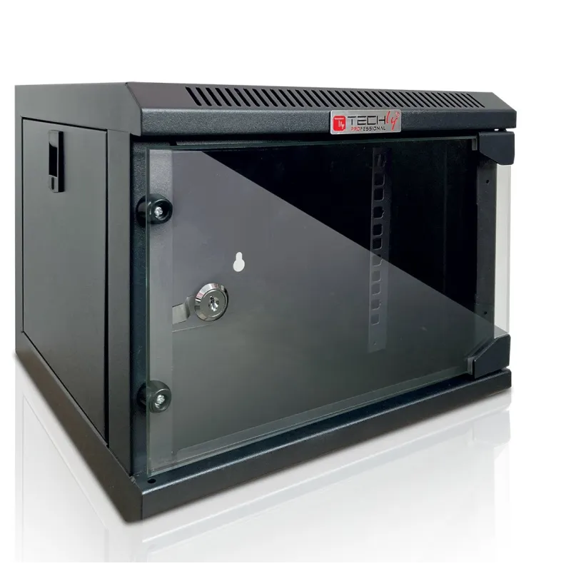 Armadio Rack 10'' a Muro 4 Unit&agrave; Pannelli Asportabili Nero