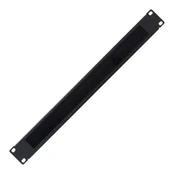 Pannello Passacavi 1U Forato con Spazzola Nero