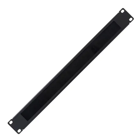 Pannello Passacavi 1U Forato con Spazzola Nero