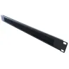 Pannello Passacavi 1U Forato con Spazzola Nero