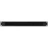 Pannello Passacavi 1U Forato con Spazzola Nero