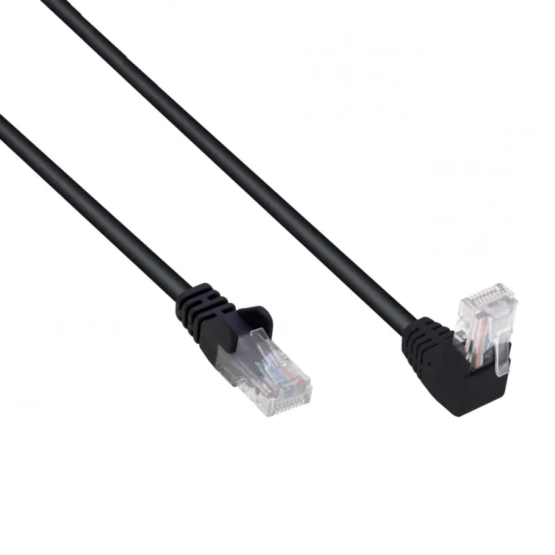Cavo di Rete Patch Connettore Angolato 90&deg; CCA Cat. 5E UTP 0,25m Nero
