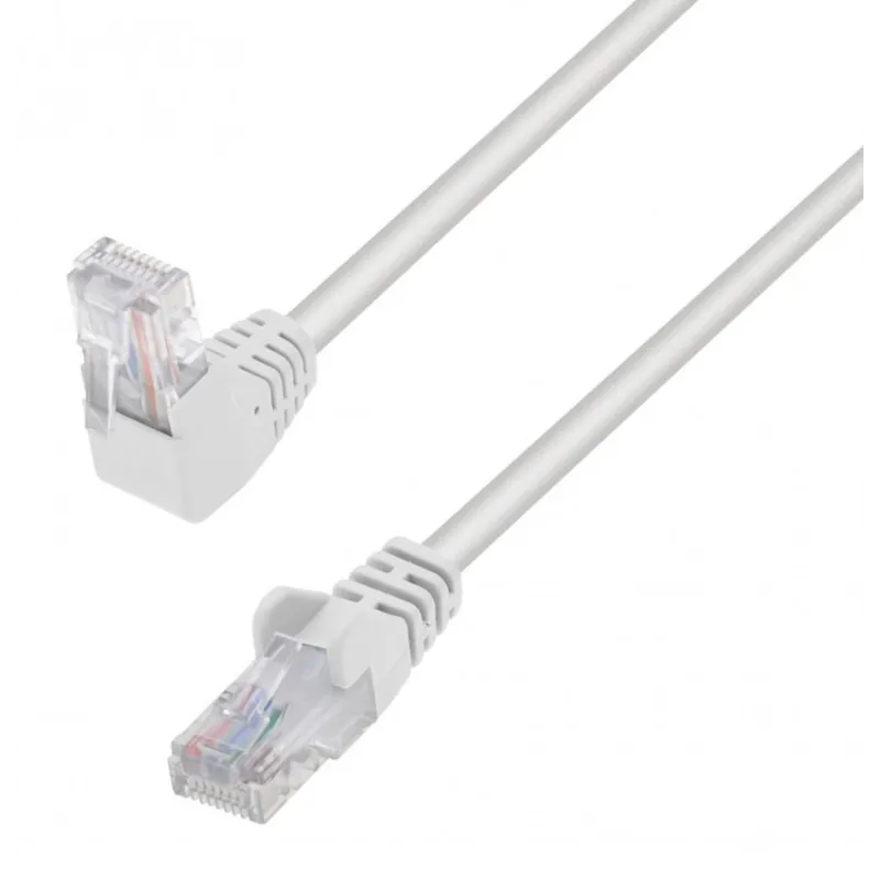 Cavo di Rete Patch Connettore Angolato 90&deg; CCA Cat. 5E UTP 0,5m Bianco