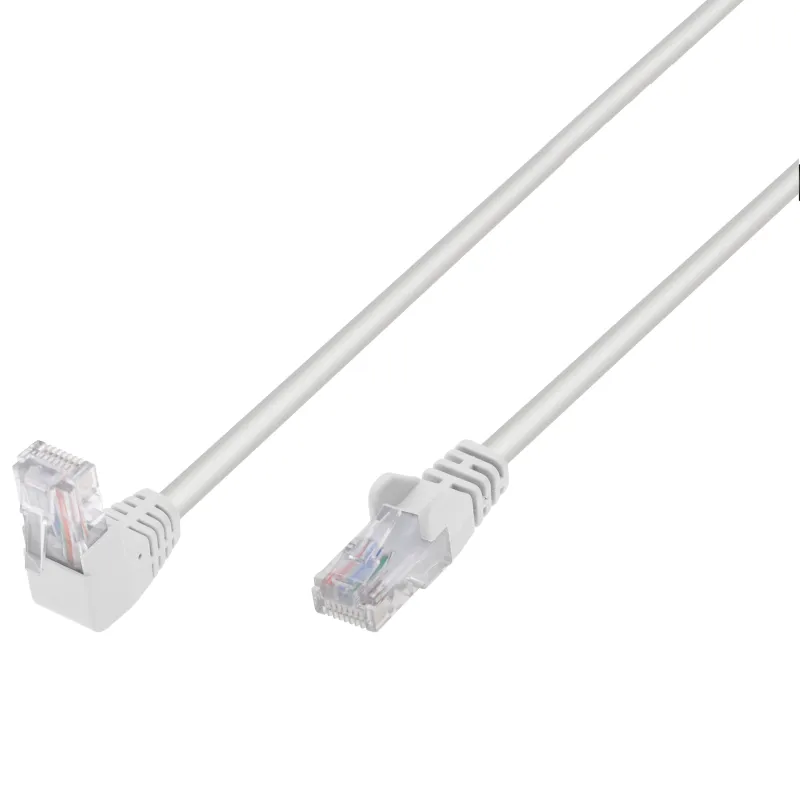 Cavo di Rete Patch Connettore Angolato 90&deg; CCA Cat. 5E UTP 2m Bianco
