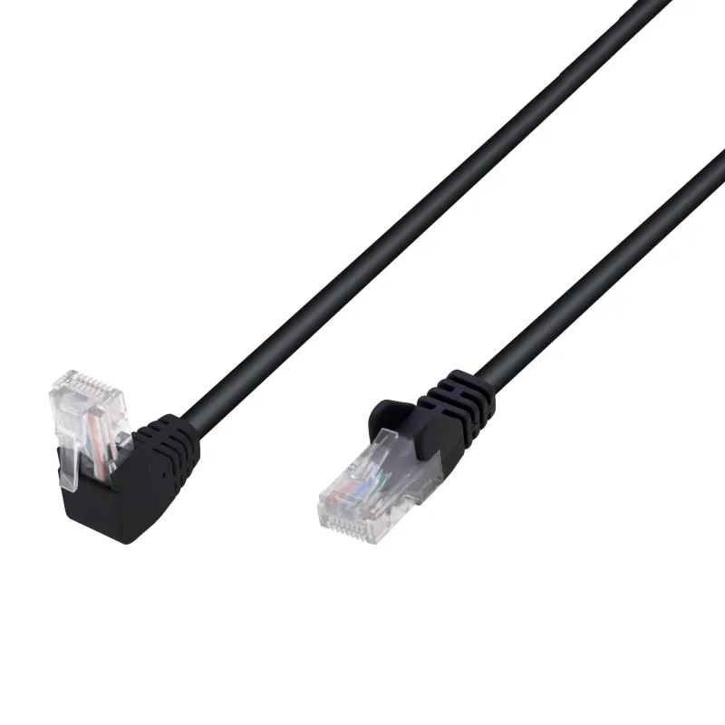 Cavo di Rete Patch Connettore Angolato 90&deg; CCA Cat. 5E UTP 3m Nero