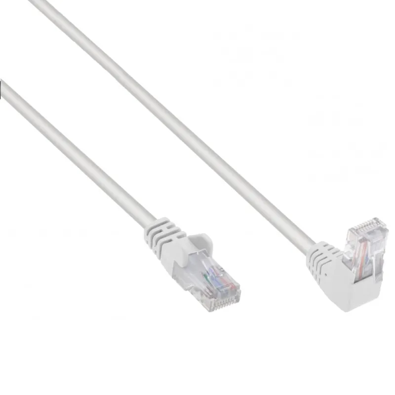 Cavo di Rete Patch Connettore Angolato 90&deg; CCA Cat. 5E UTP 10m Bianco