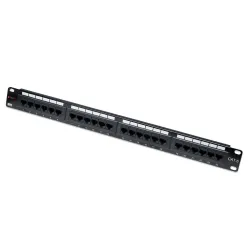 Pannello Patch UTP 24 Posti RJ45 Cat.6 con barra gestione cavi 