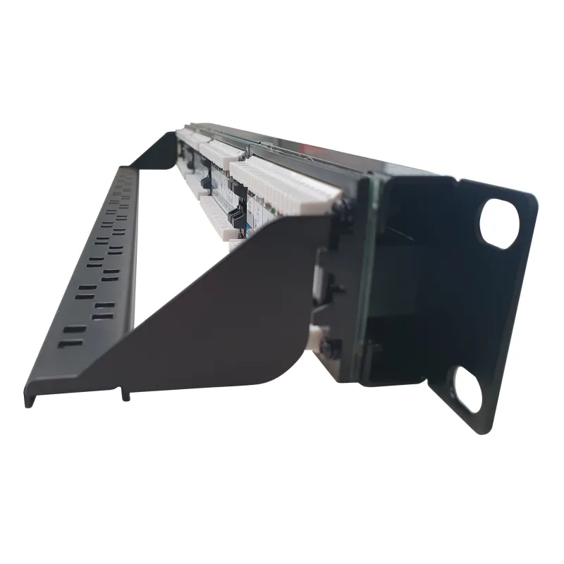 Pannello Patch UTP 24 Posti RJ45 Cat.6 con barra gestione cavi 