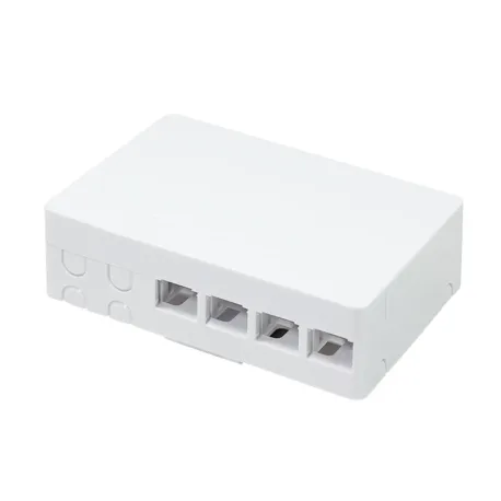 Scatola di connessione indoor FTTH per 4 fibre, 4 adattatori, IP20