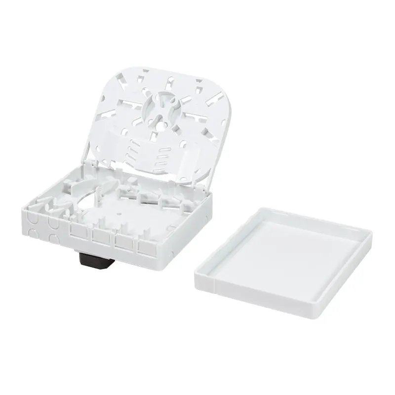 Scatola di connessione indoor FTTH per 4 fibre, 4 adattatori, IP20