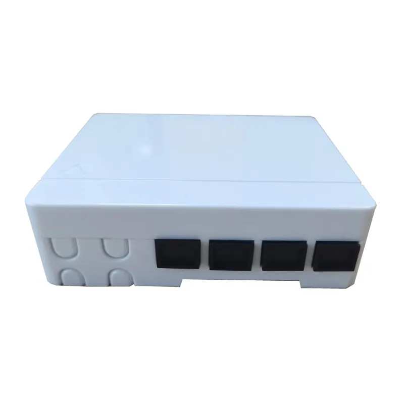 Scatola di connessione indoor FTTH per 4 fibre, 4 adattatori, IP20