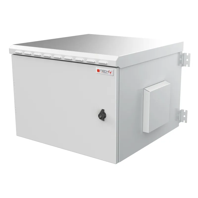 Armadio Rack 19'' a Parete 9U Grigio IP55 Porta Cieca prof. 600 mm