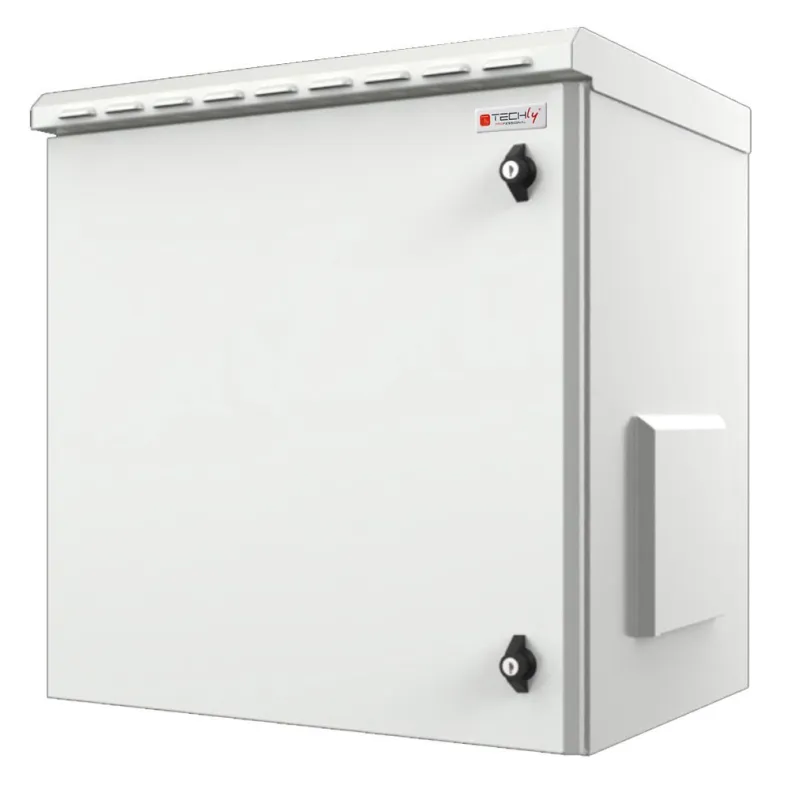 Armadio Rack 19'' a Parete 16U Grigio IP55 Porta Cieca prof. 600 mm