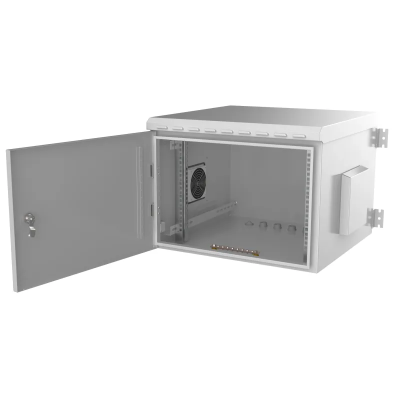 Armadio Rack 19'' a Parete 9U Grigio IP55 Porta Cieca prof. 450 mm