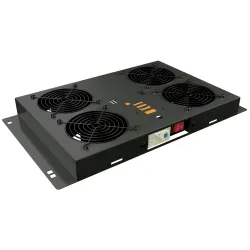 Kit di Ventilazione a Soffitto per Rack 19'' 4 Ventole Nero
