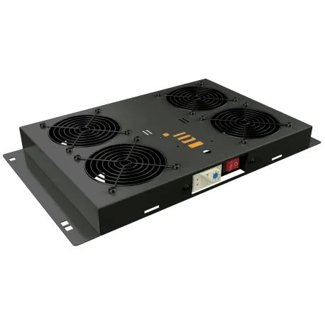 Kit di Ventilazione a Soffitto per Rack 19'' 4 Ventole Nero