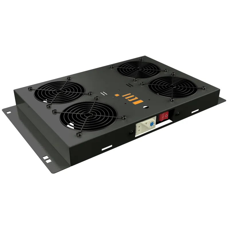 Kit di Ventilazione a Soffitto per Rack 19'' 4 Ventole Nero