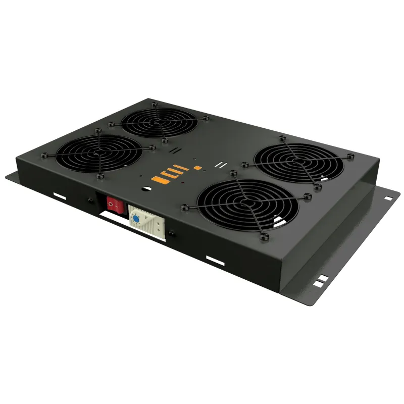 Kit di Ventilazione a Soffitto per Rack 19'' 4 Ventole Nero
