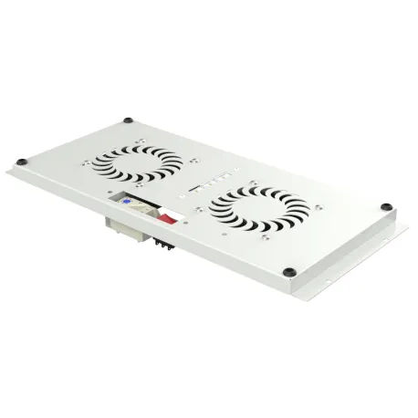 Kit di Ventilazione a Soffitto per Rack 19'' IP55 2 Ventole Grigio