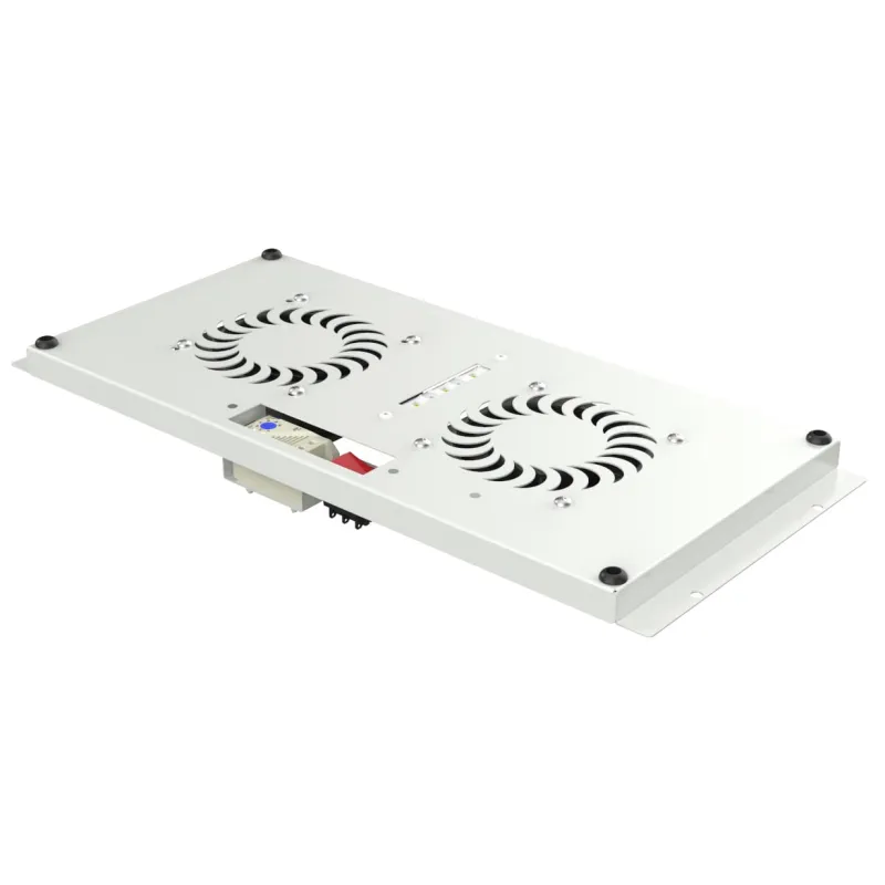 Kit di Ventilazione a Soffitto per Rack 19'' IP55 2 Ventole Grigio