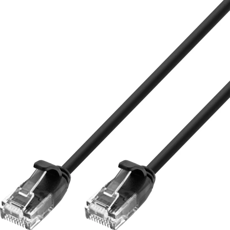 Cavo Patch di Rete Cat.6 UTP Slim 0,25m Nero