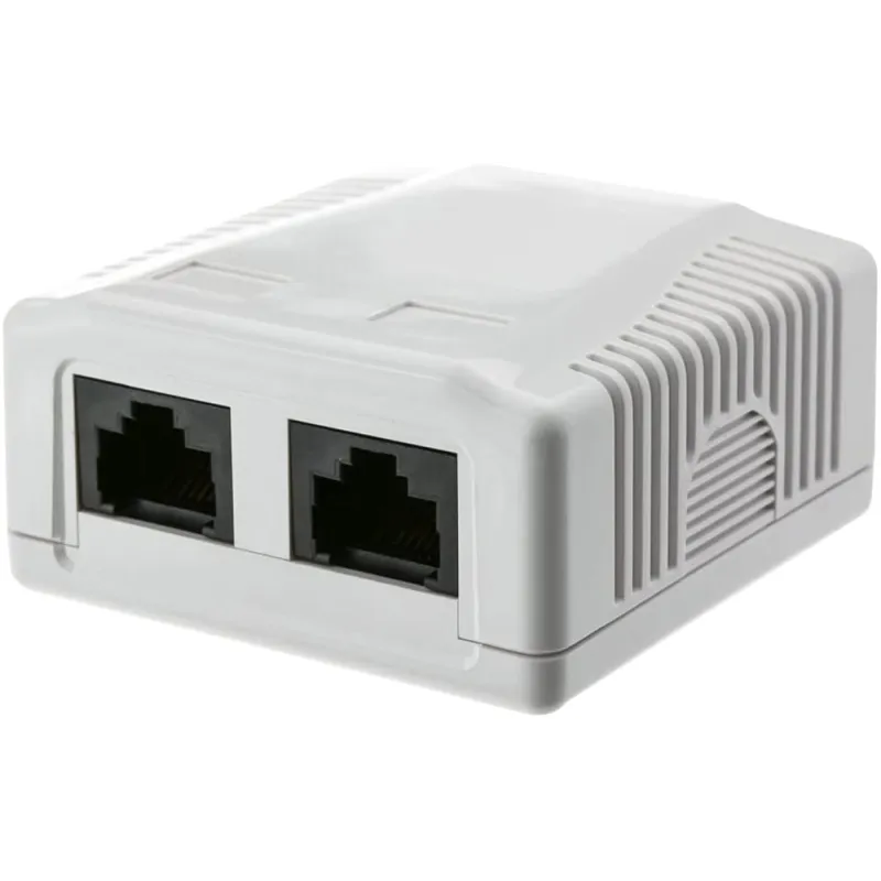 Presa a Muro con 2 Frutti RJ45 Cat.6 UTP Beige