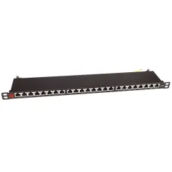 Pannello Patch STP 24 Posti RJ45 19'' 1U Cat.6 Nero