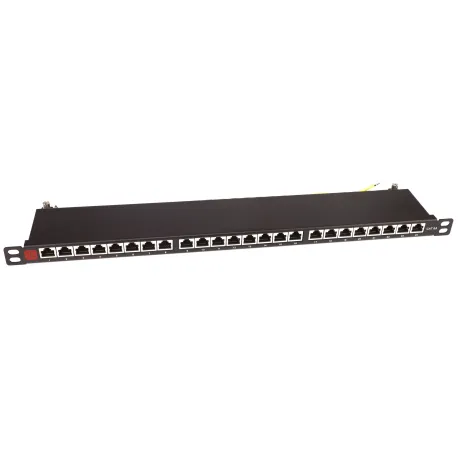 Pannello Patch STP 24 Posti RJ45 19'' 1U Cat.6 Nero