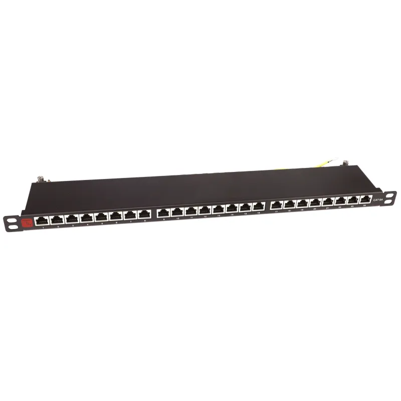 Pannello Patch STP 24 Posti RJ45 19'' 1U Cat.6 Nero