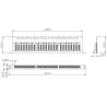Pannello Patch STP 24 Posti RJ45 19'' 1U Cat.6 Nero