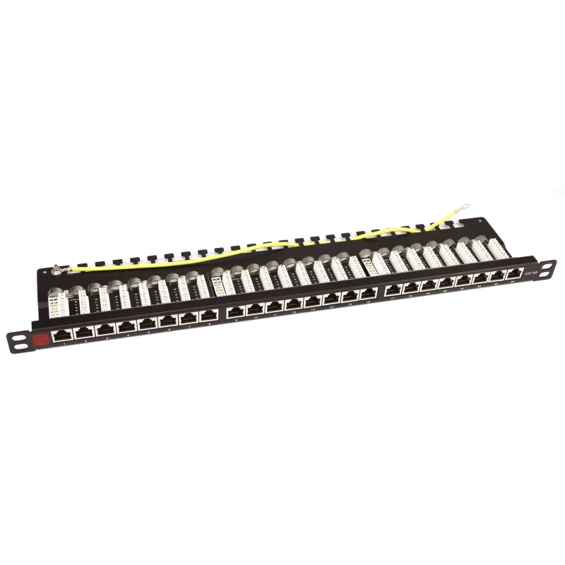 Pannello Patch STP 24 Posti RJ45 19'' 1U Cat.6 Nero