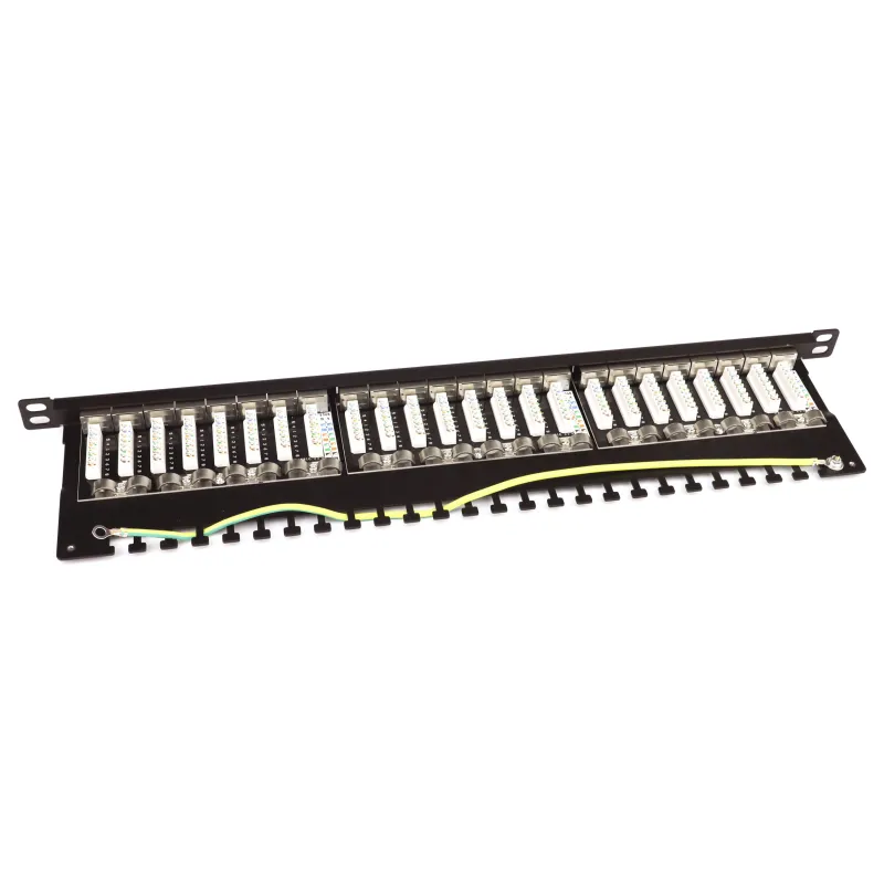 Pannello Patch STP 24 Posti RJ45 19'' 1U Cat.6 Nero