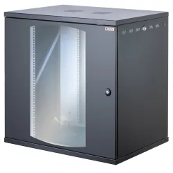 Armadio Rack 19'' a Muro 22U P 600mm Porta Vetro Nero