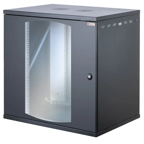 Armadio Rack 19'' a Muro 22U P 600mm Porta Vetro Nero
