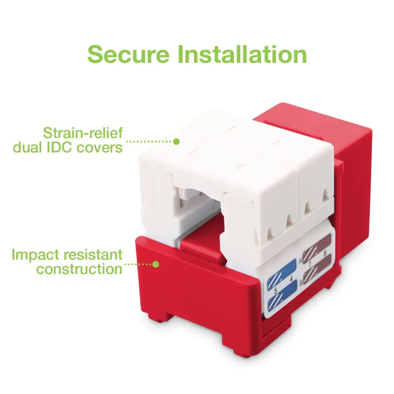 Frutto Keystone RJ45 Cat.6 UTP IDC 90&deg; Rosso