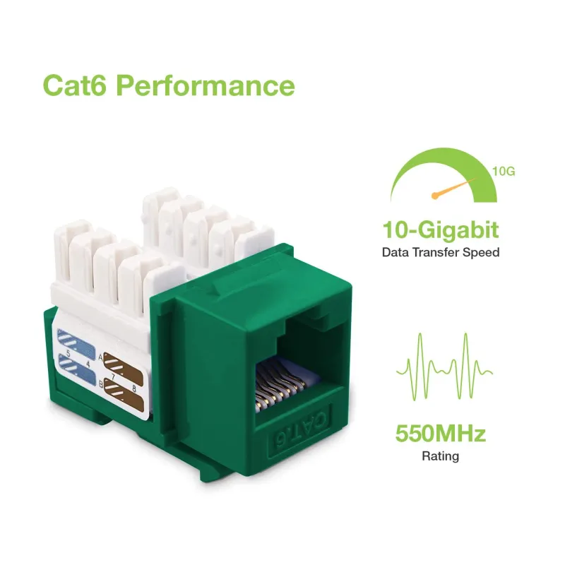 Frutto Keystone RJ45 Cat.6 UTP IDC 90&deg; Verde