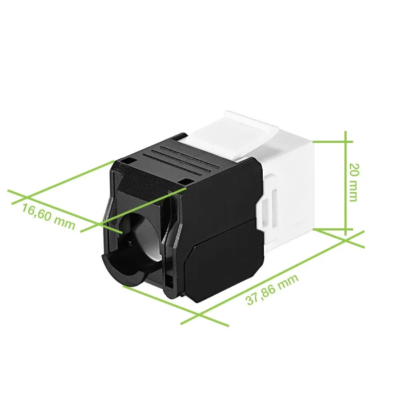 Frutto Keystone RJ45 Cat.6A UTP Tool-Free Bianco Nero