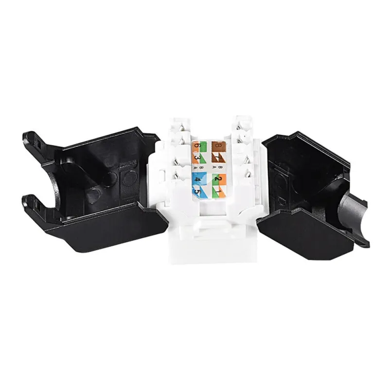 Frutto Keystone RJ45 Cat.6A UTP Tool-Free Bianco Nero
